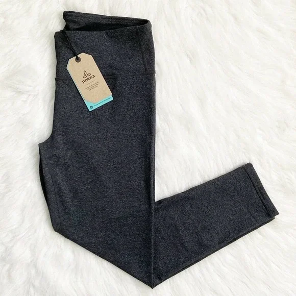 Prana Leggings Pillar 7/8 Charcoal Heather Yoga Pants 1X XL - Picture 2 of 10